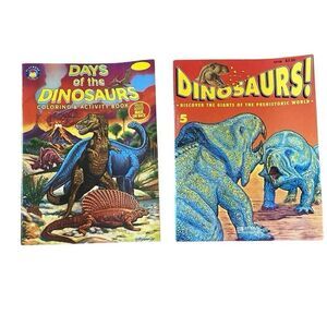 Vtg 90s Coloring Books Magazines Dinosaurs Atlas Editions Playmore Waldman NEW